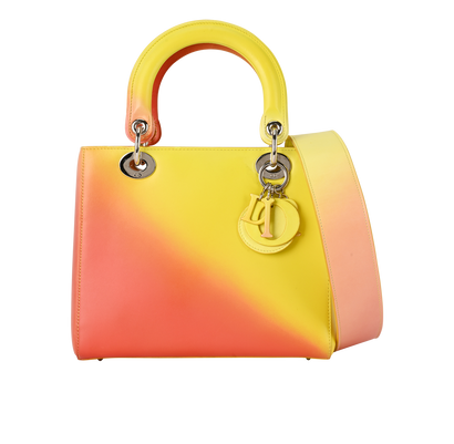Medium Ombre Lady Dior, &pound;2,100, Handbags, Orange/Yellow, Leather, Front view
